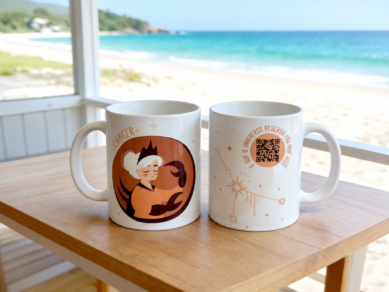 Caneca interativa personalizada com QR Code